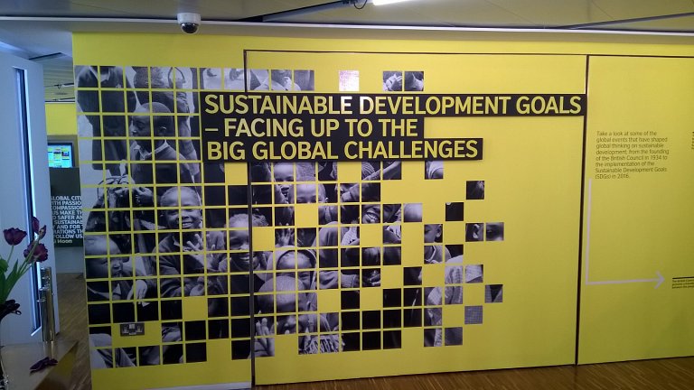 Sustainable Development Goals display wall