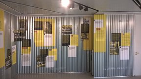 Corrugated roofing steel wall display