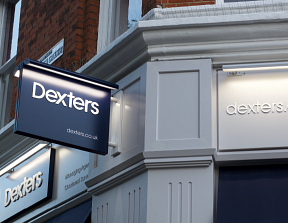 Dexters office in Shepherds Bush, London - Projecting sign detail