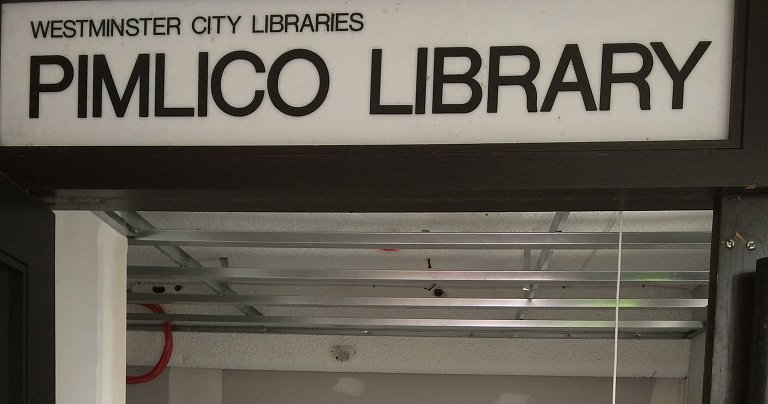 Pimlico Library original sign