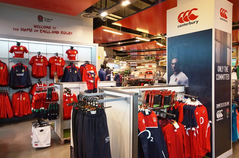 The Rugby Store, Twickenham Stadium - internal shop displays