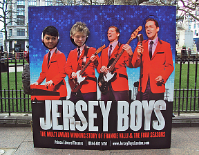 Jersey Boys cut out free standing sign